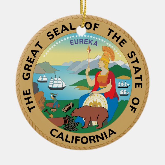 California Crest Christmas Ornament (Front)
