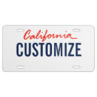 California Custom License Plate