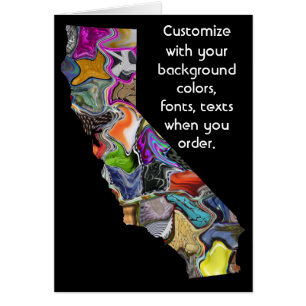 California Customise colourful card how you want