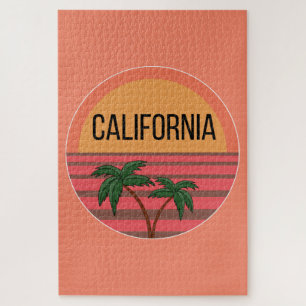 California Cute Design Gift Ideas Sunset Palms Jigsaw Puzzle