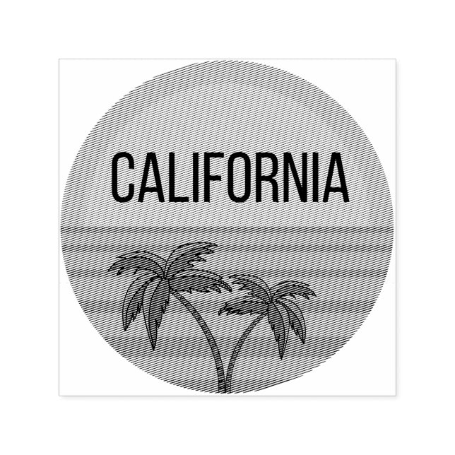 California Cute Design Gift Ideas Sunset Palms Self-inking Stamp (Design)