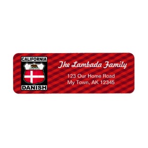 California Danish American Address Labels