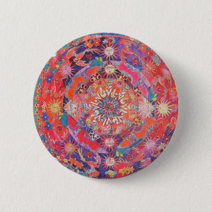 California Daz e Mandala 6 Cm Round Badge