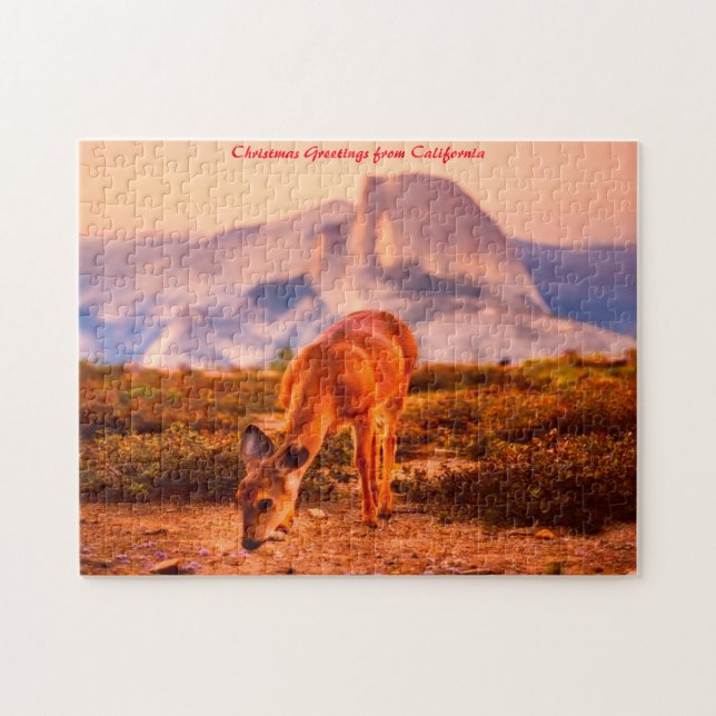 California Deer.Christmas Greetings Jigsaw Puzzle (Horizontal)