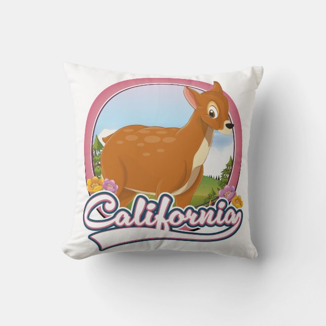 California Deer vacation logo Cushion (Front)