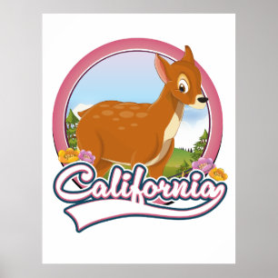 California Deer vacation logo Poster