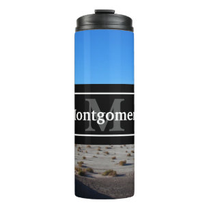 California Desert Landscape with Name and Monogram Thermal Tumbler