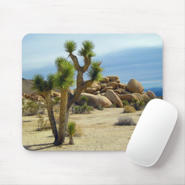 California Desert Succulents, Rocks & Clear Sky Mouse Mat (With Mouse)