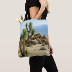 California Desert Succulents, Rocks & Clear Sky Tote Bag