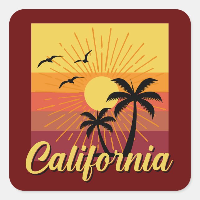 California Design - Square Stickers (Front)