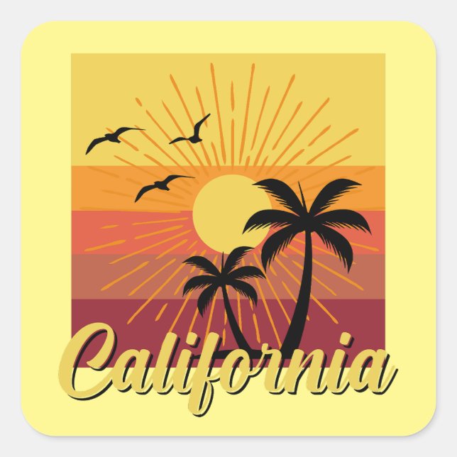 California Design - Square Stickers (Front)