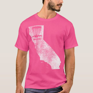 California Disc Golf State With Basket Distressed  T-Shirt