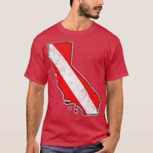 California Dive Flag Scuba Diving State Map Dive F T-Shirt
