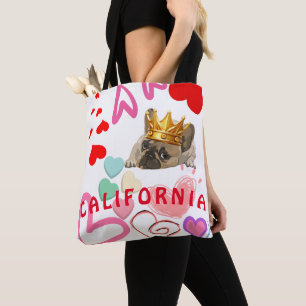 California Dog Lover Trendy Summer Fun Travel Tote Bag