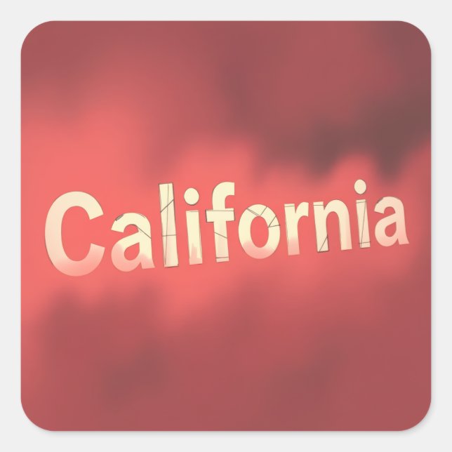 California Dream Vibes Square Sticker (Front)