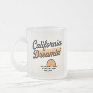 California Dreamin Frosted Glass Coffee Mug