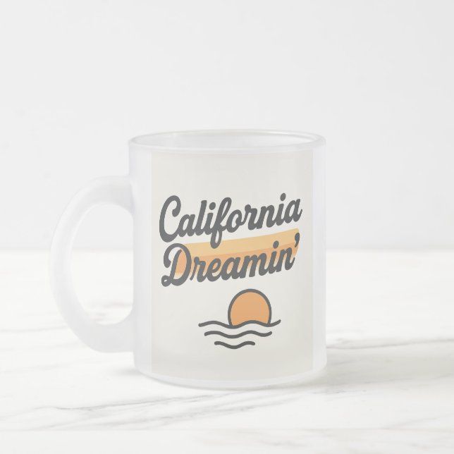 California Dreamin  Frosted Glass Coffee Mug (Left)