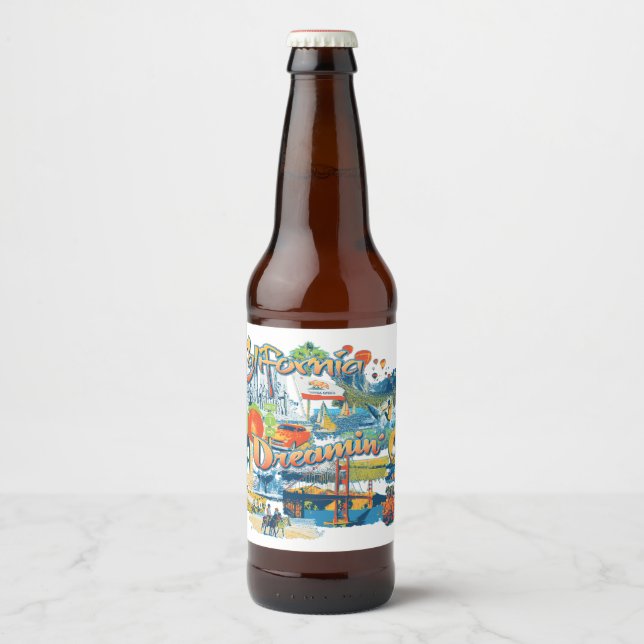 California Dreaming Beer Bottle Label (Front)