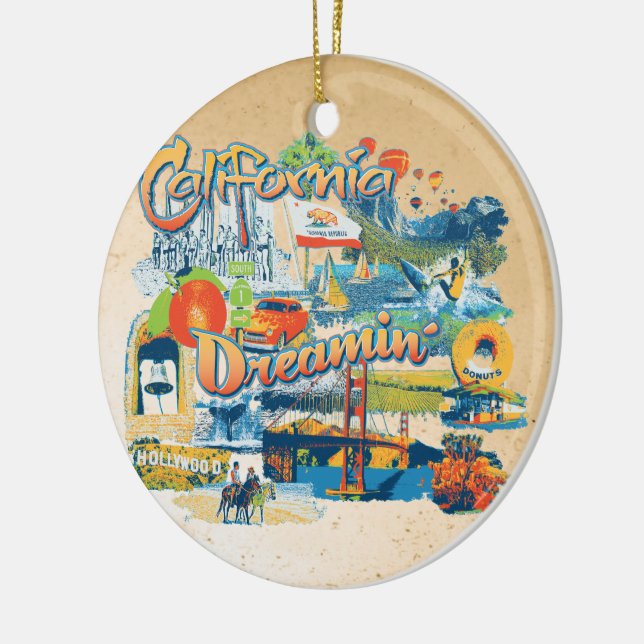 California Dreaming Ceramic Tree Decoration (Left)