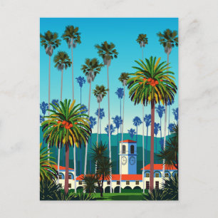 California Dreaming: City Park with Palm Trees Postcard