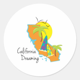 California Dreaming Classic Round Sticker
