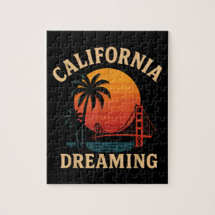 California Dreaming Golden Gate Bridge Sunset Jigsaw Puzzle