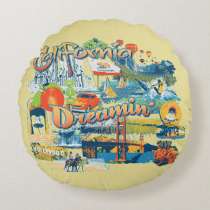 California Dreaming Home Decor Round Cushion