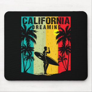 California Dreaming Men Women Surfing Beach Summer Mouse Mat