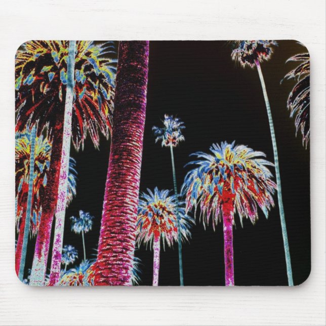 California Dreaming Neon Palm Tree Mouse Pad Art (Front)