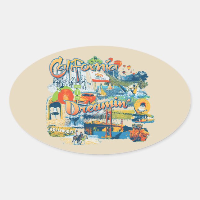 California Dreaming Oval Sticker (Front)
