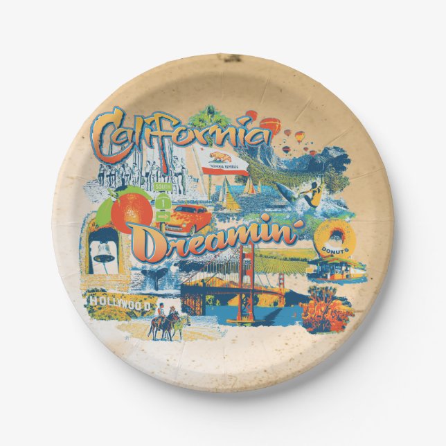 California Dreaming Paper Plate (Front)