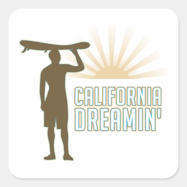 California Dreaming Square Sticker (Front)