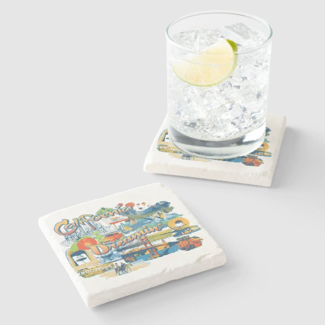 California Dreaming Stone Coaster (Side)