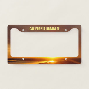 California Dreaming' Sunset over Water Licence Plate Frame
