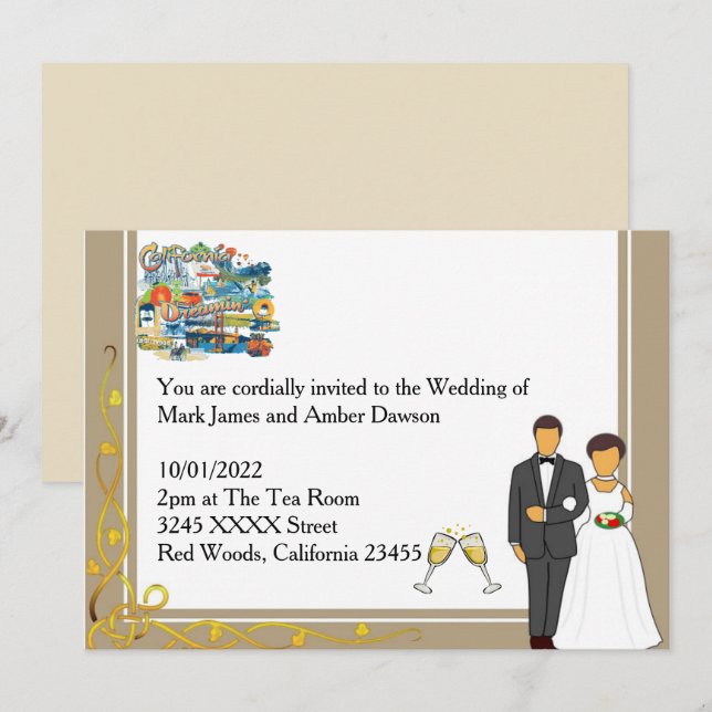 California Dreaming Wedding Invitation (Front/Back)