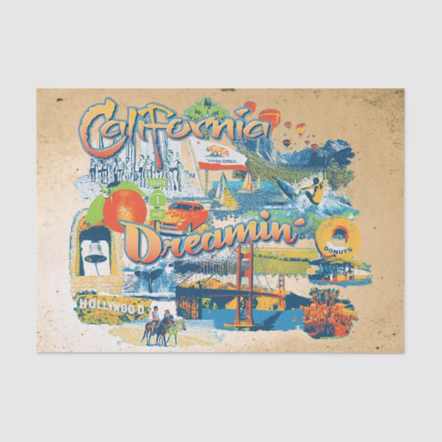 California Dreaming with Sandy Border Tissue Paper (Front)