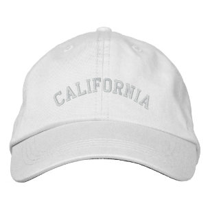 California Embroidered Adjustable Cap White
