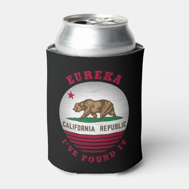 CALIFORNIA EUREKA STATE FLAG  CAN COOLER (Can Front)
