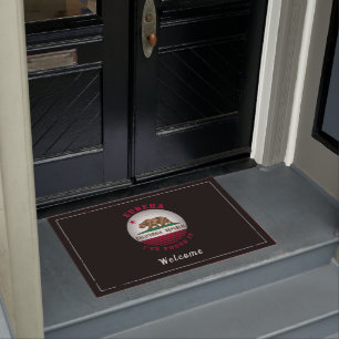 CALIFORNIA EUREKA STATE FLAG DOORMAT