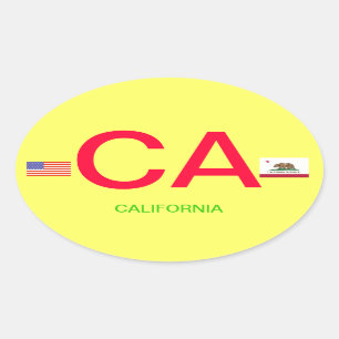California* European-Style Oval Bumper Sticker