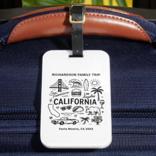 California Family Trip Custom Matching Luggage Tag