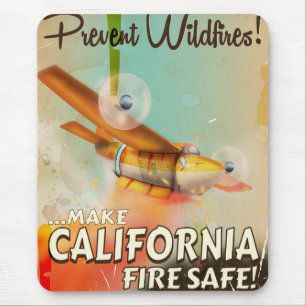 California Fire safe vintage poster Mouse Mat