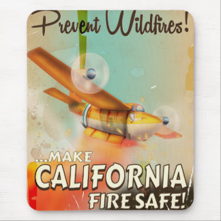 California Fire safe vintage poster Mouse Mat