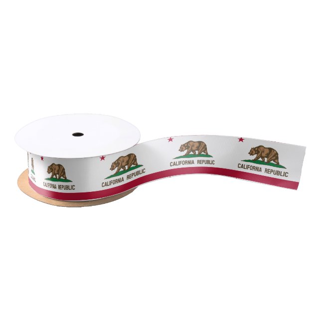 California flag, American state flag ribbon Satin Ribbon (Spool)