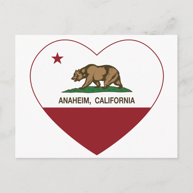 california flag anaheim heart postcard (Front)