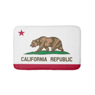 California flag bath mat   bear bathroom rug