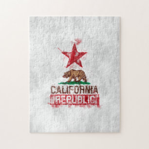 California Flag Bear in Painterly Style Jigsaw Puzzle