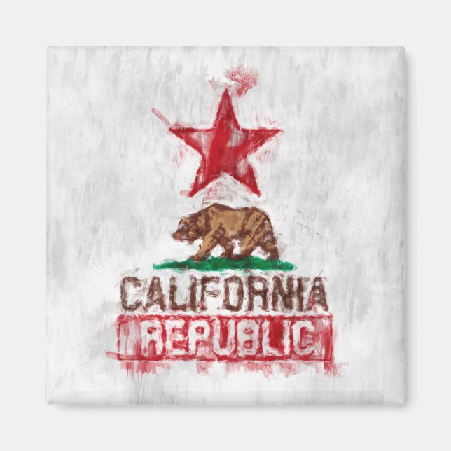 California Flag Bear in Painterly Style Magnet (Front)