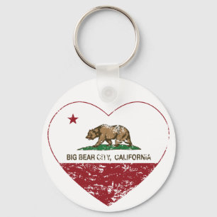 california flag big bear city heart distressed key ring