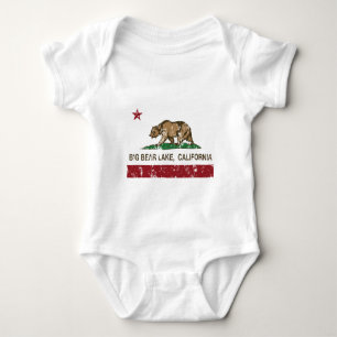 california flag big bear lake distressed baby bodysuit